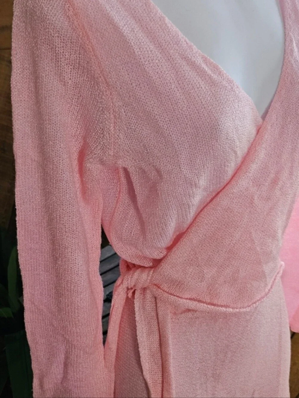 NWOT Pink Shimmer Wrap Swim Coverup Set